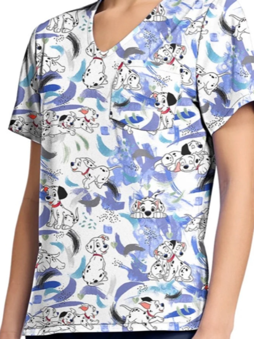 101 Dalmatians Tooniforms Licensed Disney V Neck Scrub